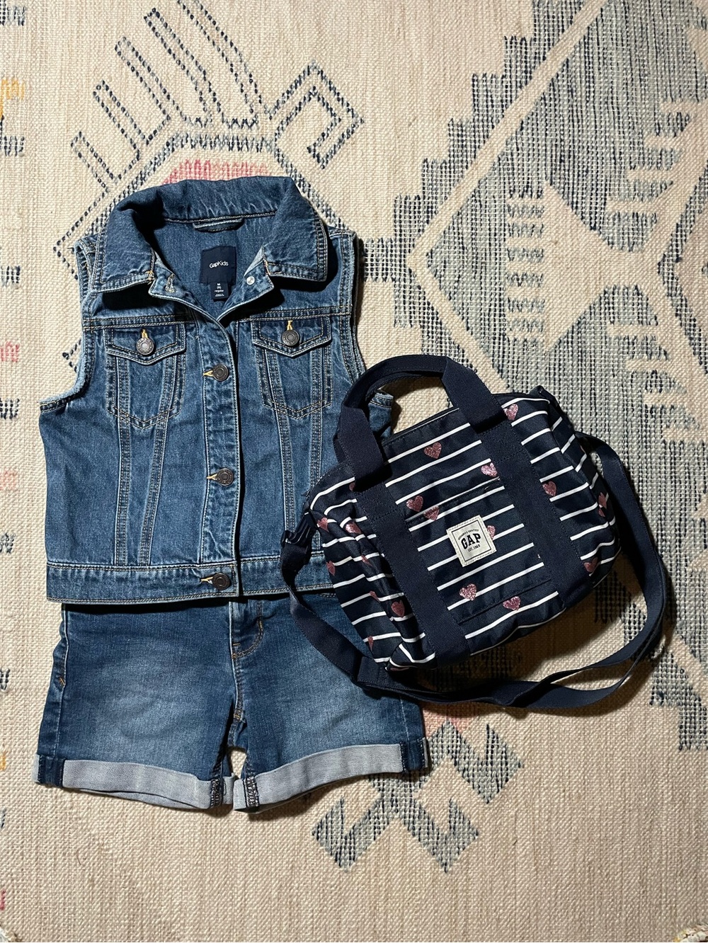 GAP Girls Denim Outfit Bundle with Crossbody Bag - Size 8